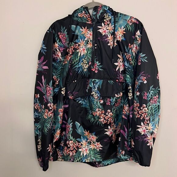 Xersion Tropical Print Athletic Windbreaker Pullover - Size Large - Picture 1 of 12